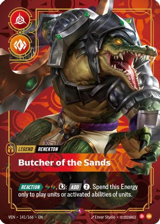 Renekton - Butcher of the Sands (141/166) - Vendetta Foil (Riftbound TCG)