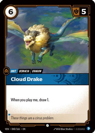 Cloud Drake (048/166) - Vendetta Foil (Riftbound TCG)