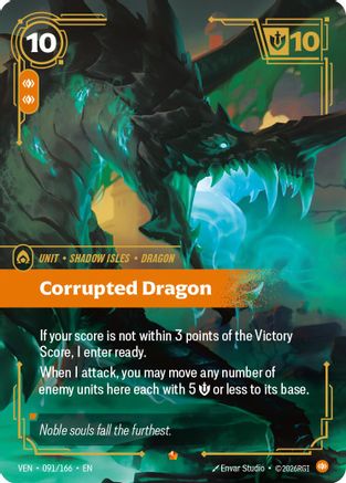 Corrupted Dragon (091/166) - Vendetta Foil (Riftbound TCG)