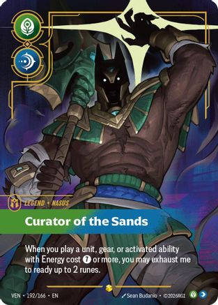 Nasus - Curator of the Sands (Overnumbered) (192/166) - Vendetta Foil (Riftbound TCG)