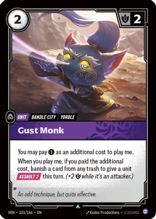 Gust Monk (101/166) - Vendetta Foil (Riftbound TCG)