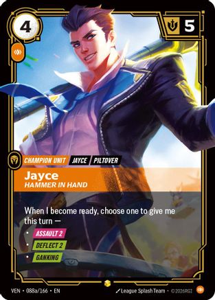 Jayce - Hammer in Hand (Alternate Art) (088a/166) - Vendetta Foil (Riftbound TCG)