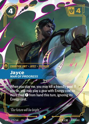 Jayce - Man of Progress (Overnumbered) (175/166) - Vendetta Foil (Riftbound TCG)