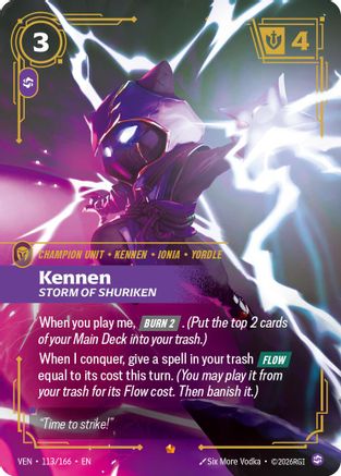 Kennen - Storm of Shuriken (113/166) - Vendetta Foil (Riftbound TCG)