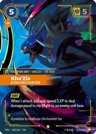 Kha'Zix - Evolving Hunter (Overnumbered) (180/166) - Vendetta Foil (Riftbound TCG)