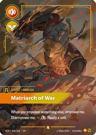 Ambessa - Matriarch of War (Overnumbered) (196/166) - Vendetta Foil (Riftbound TCG)