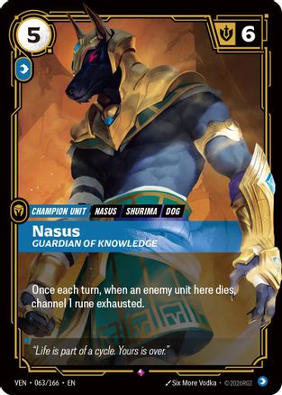 Nasus - Guardian of Knowledge (063/166) - Vendetta Foil (Riftbound TCG)