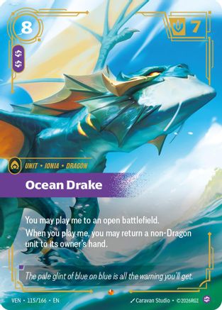 Ocean Drake (115/166) - Vendetta Foil (Riftbound TCG)