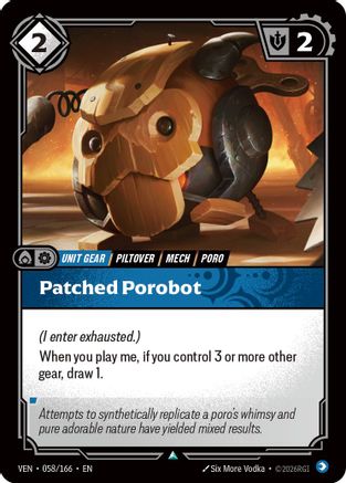 Patched Porobot (058/166) - Vendetta Foil (Riftbound TCG)