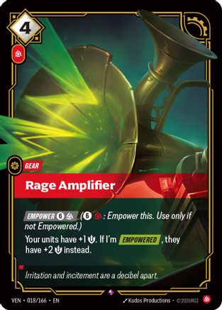 Rage Amplifier (018/166) - Vendetta Foil (Riftbound TCG)