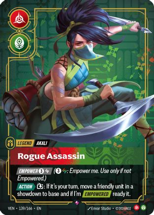 Akali - Rogue Assassin (139/166) - Vendetta Foil (Riftbound TCG)