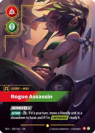 Akali - Rogue Assassin (Overnumbered) (189/166) - Vendetta Foil (Riftbound TCG)