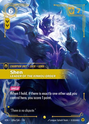 Shen - Leader of the Kinkou Order (Alternate Art) (138a/166) - Vendetta Foil (Riftbound TCG)
