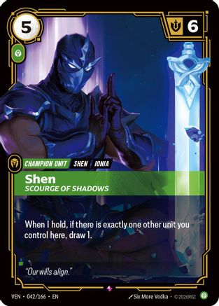 Shen - Scourge of Shadows (042/166) - Vendetta Foil (Riftbound TCG)