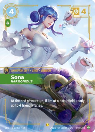 Sona - Harmonious (SP2/006) - Vendetta Foil (Riftbound TCG)