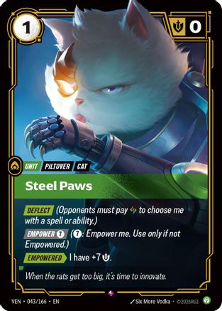 Steel Paws (043/166) - Vendetta Foil (Riftbound TCG)