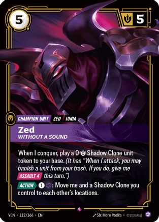 Zed - Without a Sound (112/166) - Vendetta Foil (Riftbound TCG)
