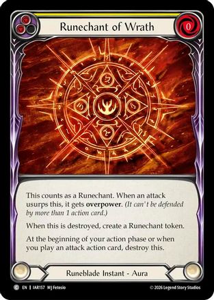 Runechant of Wrath (Yellow) (IAR157) - Usurp the Shadow Throne