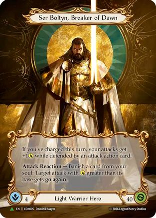 Ser Boltyn, Breaker of Dawn (Marvel) - CON005 (CON005) - Flesh and Blood: Promo Cards Cold Foil