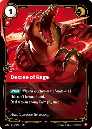 Decree of Rage (015/166) - Vendetta Foil (Riftbound TCG)
