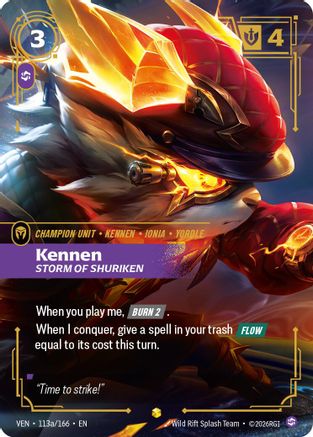 Kennen - Storm of Shuriken (Alternate Art) (113a/166) - Vendetta Foil (Riftbound TCG)