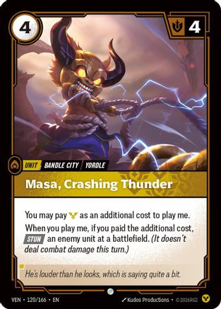 Masa, Crashing Thunder (120/166) - Vendetta Foil (Riftbound TCG)