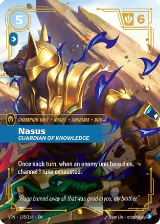 Nasus - Guardian of Knowledge (Overnumbered) (178/166) - Vendetta Foil (Riftbound TCG)