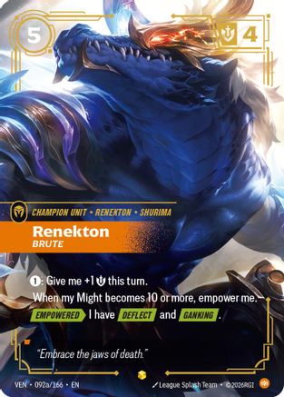 Renekton - Brute (Alternate Art) (092a/166) - Vendetta Foil (Riftbound TCG)