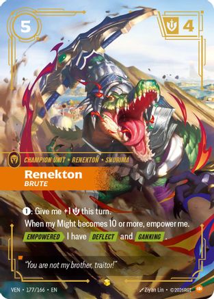 Renekton - Brute (Overnumbered) (177/166) - Vendetta Foil (Riftbound TCG)