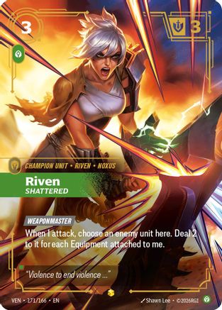 Riven - Shattered (Overnumbered) (171/166) - Vendetta Foil (Riftbound TCG)