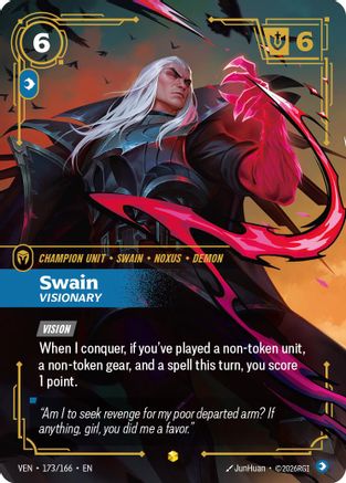 Swain - Visionary (Overnumbered) (173/166) - Vendetta Foil (Riftbound TCG)