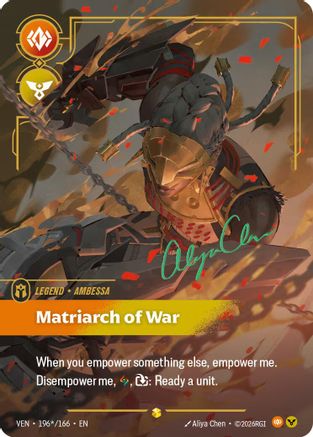 Ambessa - Matriarch of War (Signature) (196*/166) - Vendetta Foil (Riftbound TCG)