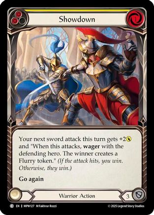 Showdown (Yellow) (MPW127) - Mastery Pack Warrior Rainbow Foil