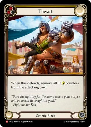 Thwart (Yellow) (MPW145) - Mastery Pack Warrior Rainbow Foil