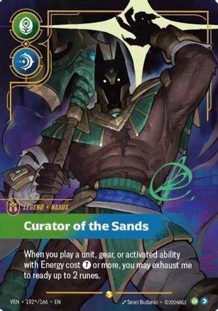 Nasus - Curator of the Sands (Signature) (192*/166) - Vendetta Foil (Riftbound TCG)