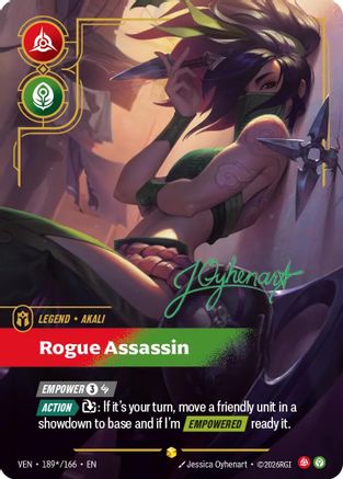 Akali - Rogue Assassin (Signature) (189*/166) - Vendetta Foil (Riftbound TCG)
