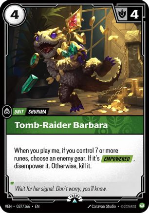 Tomb-Raider Barbara (037/166) - Riftbound Organized Play Promotional Cards Foil (Riftbound TCG)