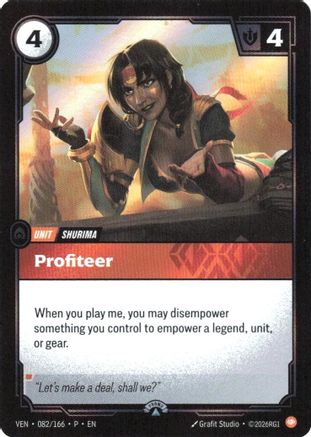Profiteer (082/166) - Riftbound Organized Play Promotional Cards Foil (Riftbound TCG)