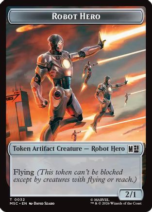 Robot Hero // Villain Double-Sided Token (MSC-32 // 9) - Commander: Marvel Super Heroes