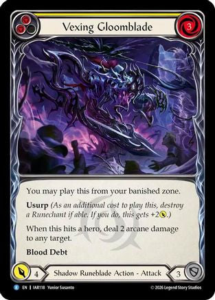 Vexing Gloomblade (Yellow) (IAR118) - Usurp the Shadow Throne