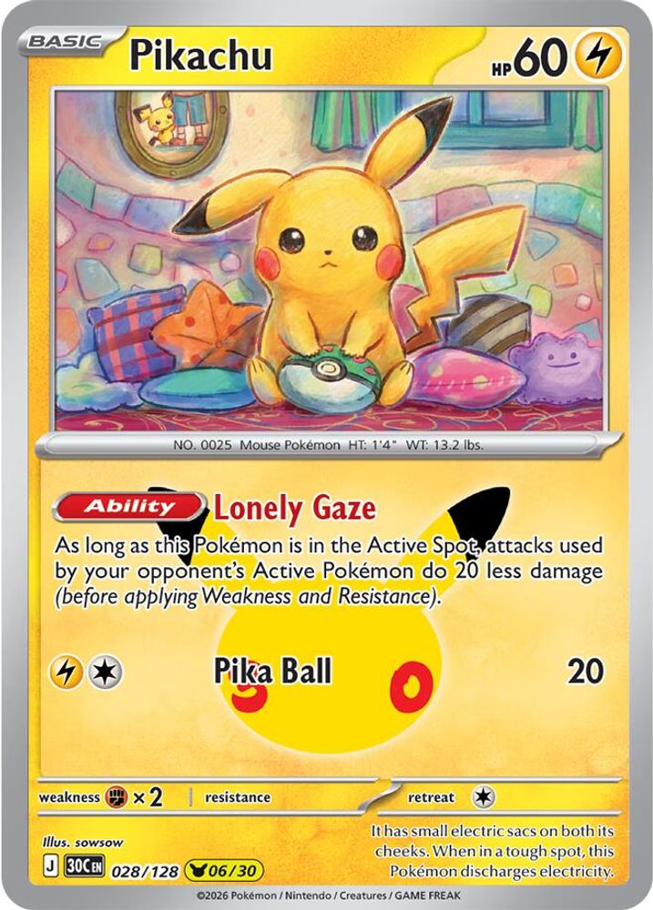 Pikachu 028/128 - Holofoil ME 30th Celebration - None