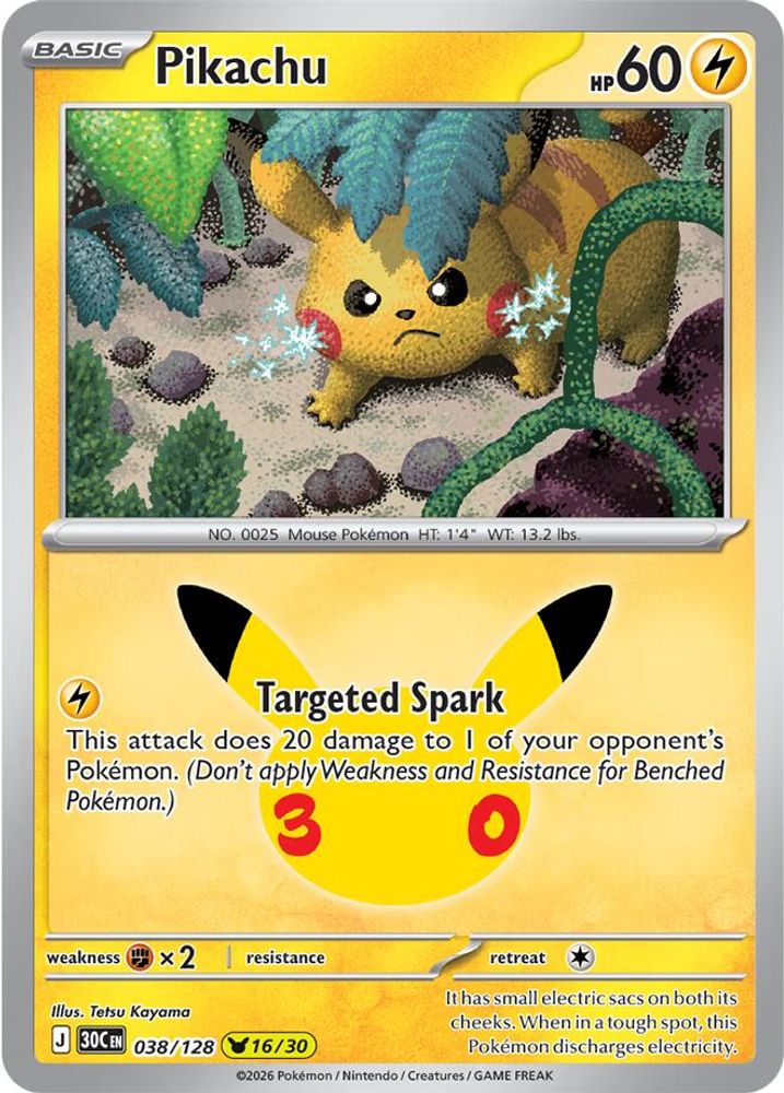 Pikachu 038/128 - Holofoil ME 30th Celebration - None