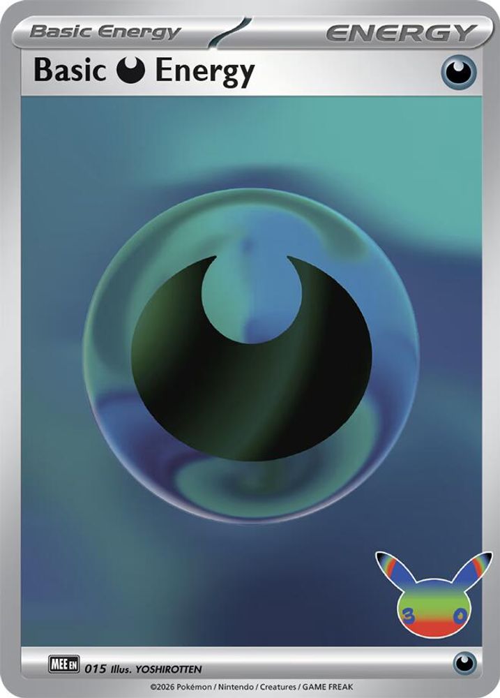 Basic Darkness Energy (30th Celebration) 015 - Holofoil MEE Mega Evolution Energies - Futuristic Rare