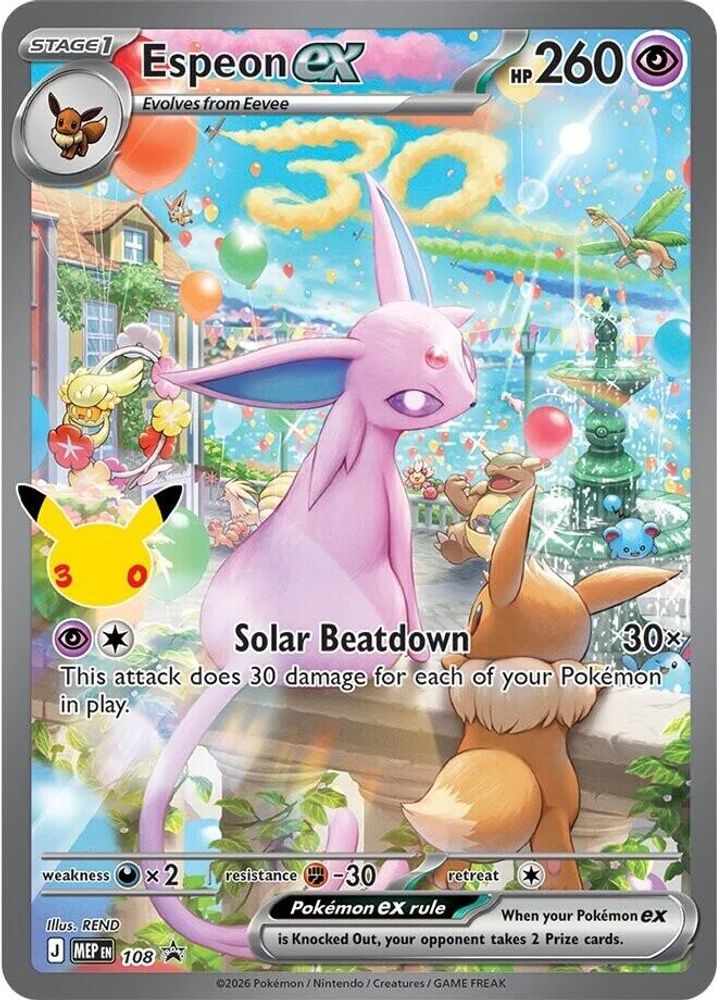Espeon ex (30th Celebration) 108 - Holofoil ME Mega Evolution Promo - Promo