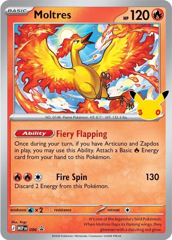 Moltres (30th Celebration) 096 - Holofoil ME Mega Evolution Promo - Promo