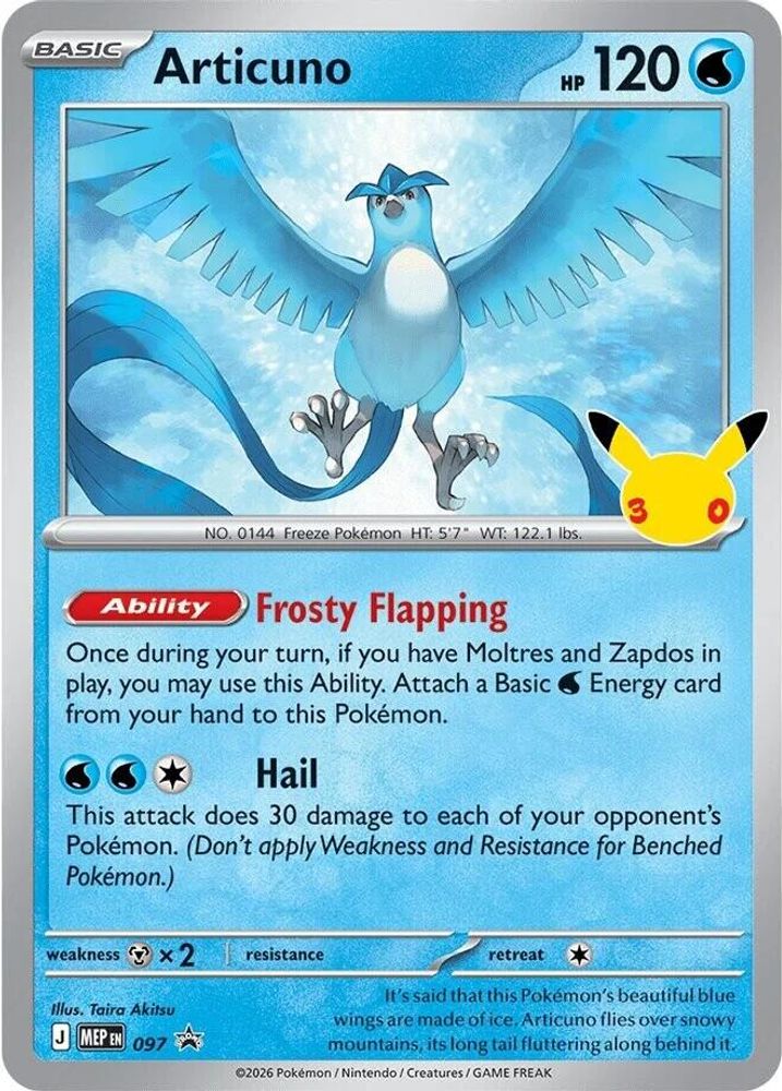 Articuno (30th Celebration) 097 - Holofoil ME Mega Evolution Promo - Promo