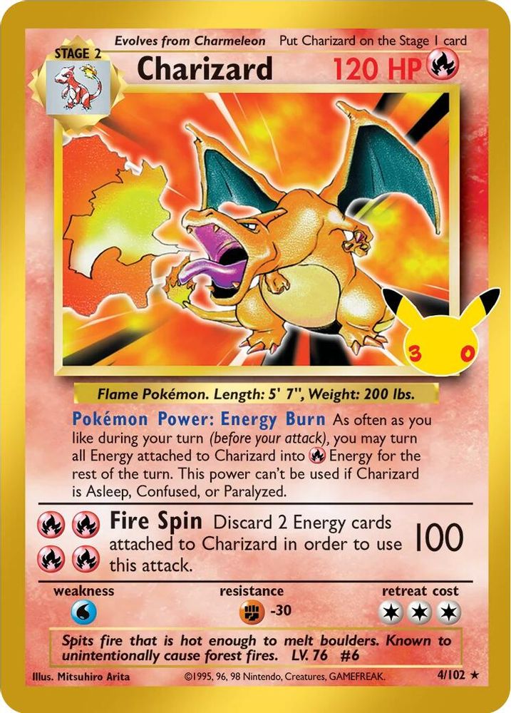 Charizard 004/102 - Holofoil ME 30th Celebration Classic Collection - Classic Collection