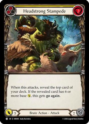 Headstrong Stampede (Yellow) (IAR048) - Usurp the Shadow Throne Rainbow Foil