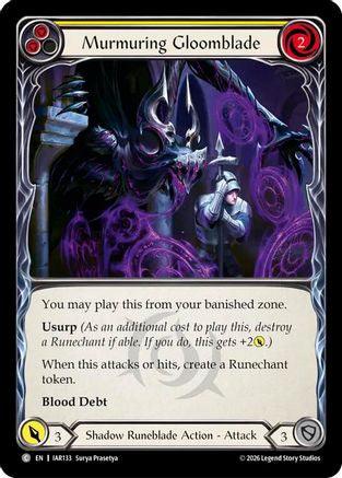 Murmuring Gloomblade (Yellow) (IAR133) - Usurp the Shadow Throne Rainbow Foil