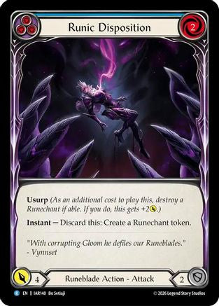 Runic Disposition (Blue) (IAR148) - Usurp the Shadow Throne Rainbow Foil